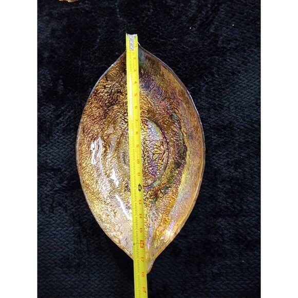 Mid-Century Iridescent Glass Console Bowl – Hollywood Regency Style – 1950–1970 - Picture 7 of 9